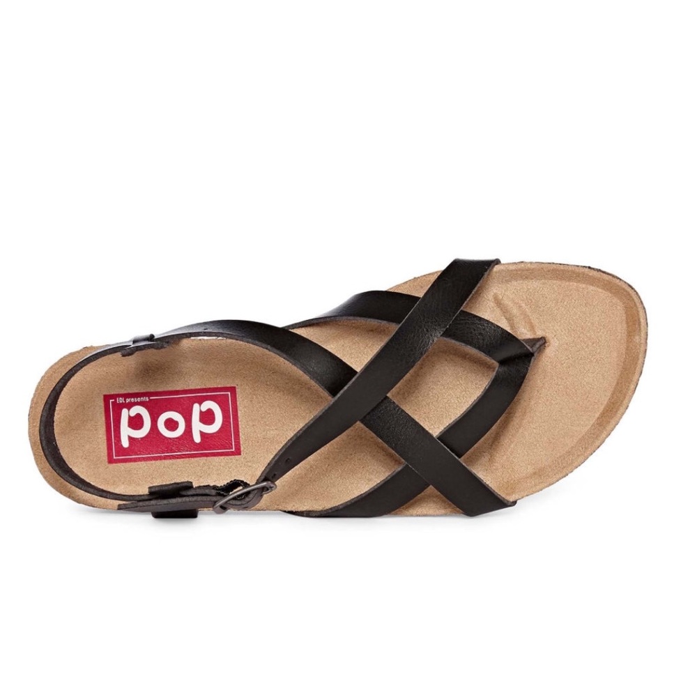 POP Woman LINDA Ankle Strap Flat Sandals (NWT)